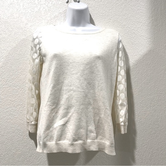 Sparrow Cashmere lace sleeved sweater cream color | Size SP - Picture 1 of 6